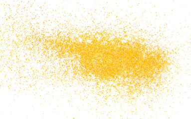 Corn polenta flying, uncooked isolated on white background