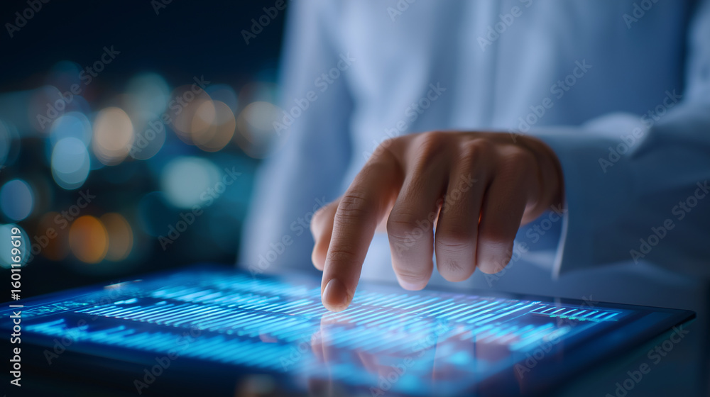 Poster futuristic holographic data pipeline dashboard for analysts