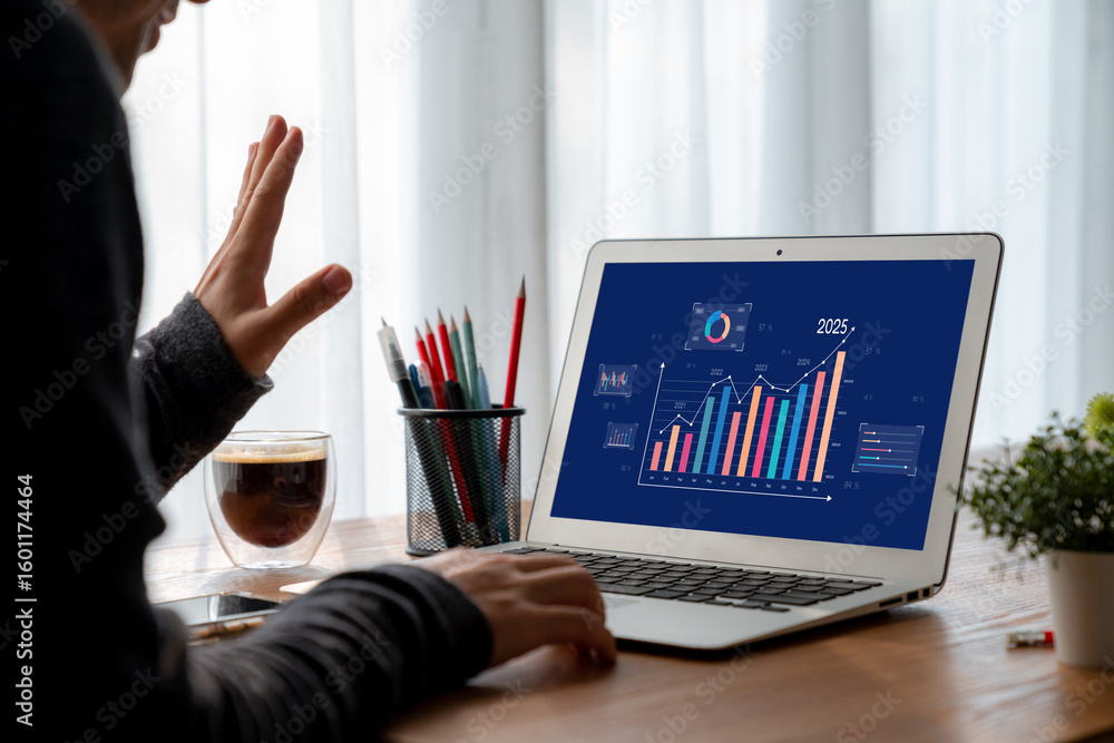Aufkleber business data dashboard provide business intelligence analytic for marketing strategy planning brisk