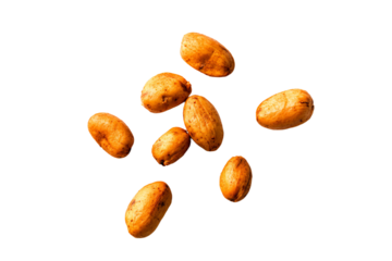 a group of nuts are flying in the air
