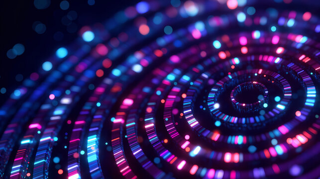 Futuristic radial data visualization in a genomic wheel design