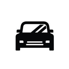 Car icon illustration, Ground Transportation Silhouette Icon, Parking Stop Sign for Public Transportation, public car front view sign isolated
