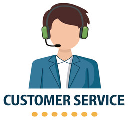Male Customer Service Representative with Headset and Professional Suit for Client Assistance