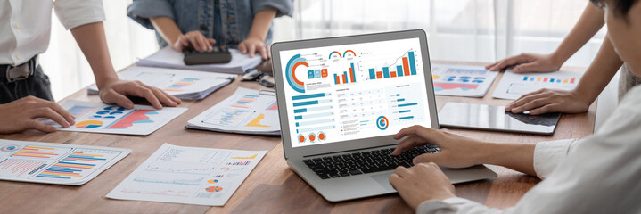 Business data dashboard provide business intelligence analytic for marketing strategy planning...