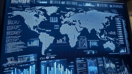Global data visualization on a digital display.