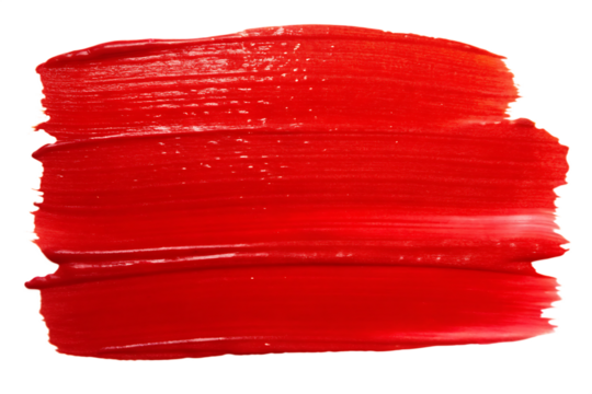 Red paint stroke isolated on a transparent background