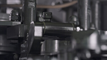 Industrial machinery operating in cheese