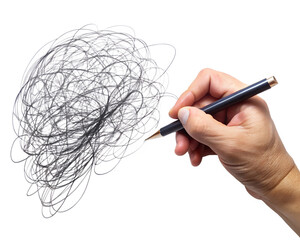 hand with pencil isolated on white background. PNG Transparent file type with high definition quality And vibrant color grading Available.