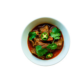 Chicken Curry with Coriander and Chili in Round Bowl – PNG