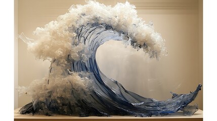Abstract sculpture of a crashing wave.