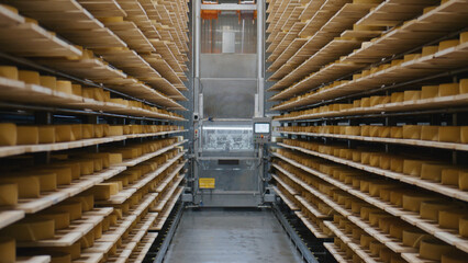 Automated machine caring for cheese wheels in