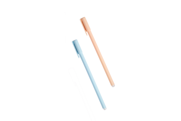 Minimal pastel pens on transparent background
