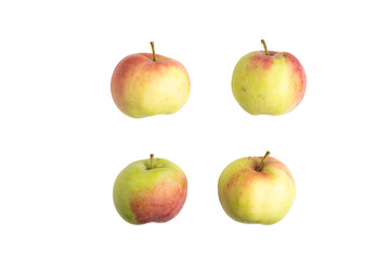 Four apples isolated on transparent background
