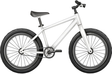 Fototapeta premium White bicycle with seat and tires isolated on a transparent background bike
