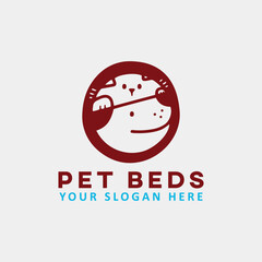 pet dog cat care clinic logo design vector