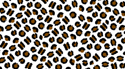 Leopard Skin Seamless Pattern: Brown and White Texture fashion fabric pattern. Minimal design