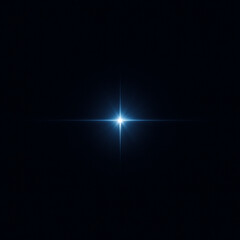 Bright blue starburst light effect on a dark background