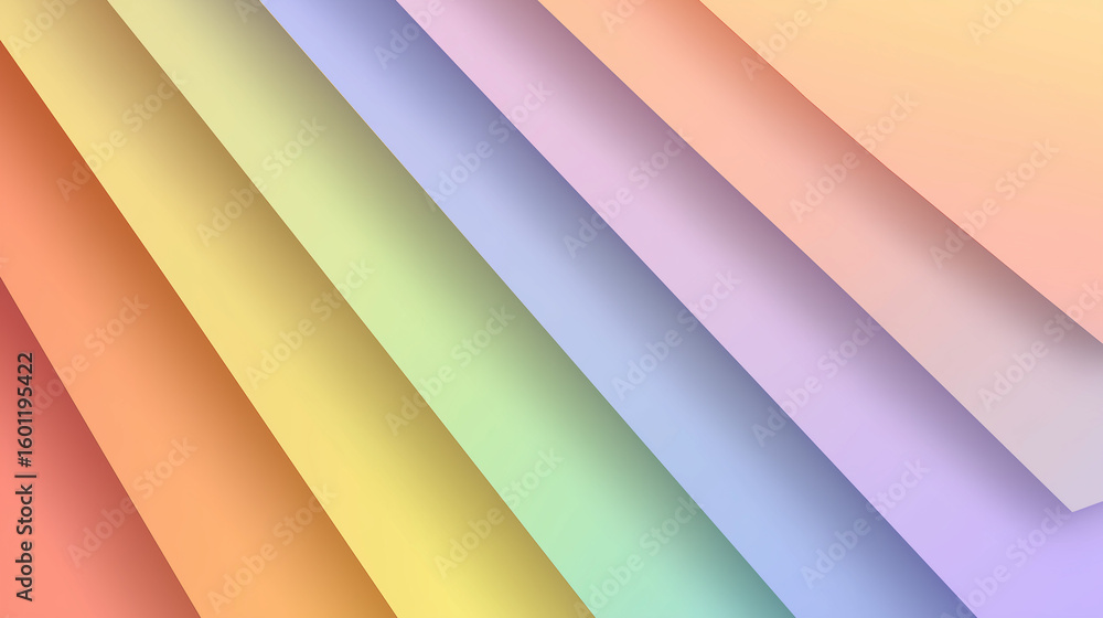 Poster colorful pastel layers with diagonal arrangement creates a gradient pattern