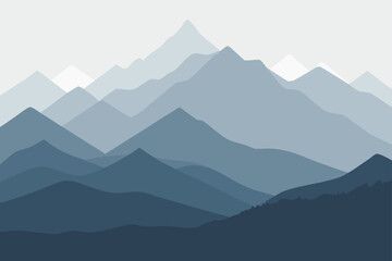 Fototapeta premium Minimal Abstract Himalaya Mountain Range Under a Soft Sky