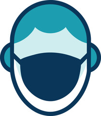 Protective face mask icon on white background