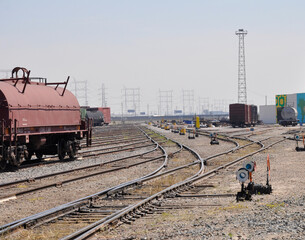 Obraz premium Freight Yard tracks and switches