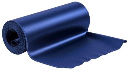 Rolled dark blue yoga or exercise mat