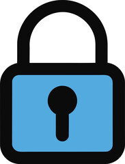 Secure padlock icon on white background