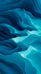 Obraz premium Abstract Blue Landscape with Smooth Wavy Hills Rendering