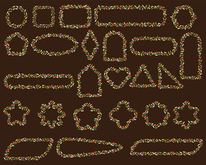 Sprinkle frames set. Vector illustration.