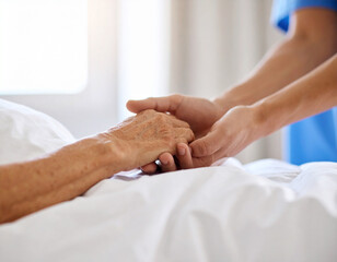 doctor holding patient hand