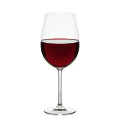 Elegant glass of red wine isolated on transparent background