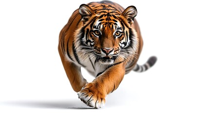 Powerful tiger in a dynamic pose. © Hadapi