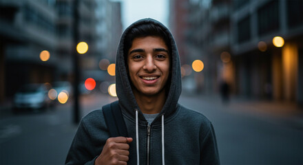 portrait of a young man in the street
