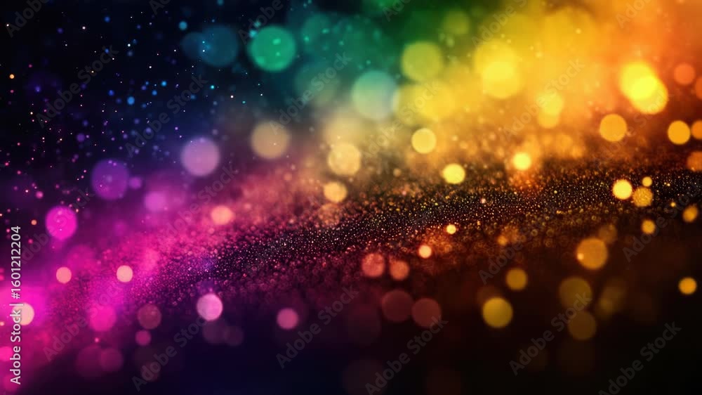 Poster a blurred image of colorful shapes on a dark background, suitable for use in design or art projects