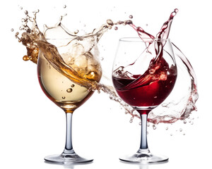 red wine pouring into glass isolated on white background. PNG Transparent file type with high definition quality And vibrant color grading Available.