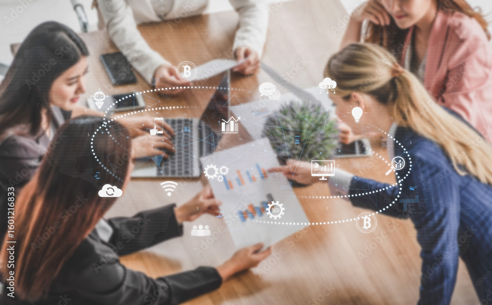 Aufkleber digital business ecosystem integrating multiple business, ecosystem, and technology elements in a se