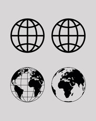 globe icons set