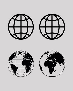globe icons set