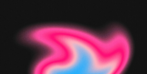 Form of pink and light blue gently curves in darkness