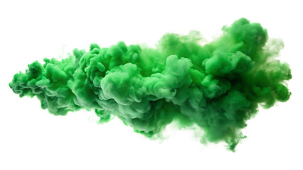 green smoke cloud isolated on white background PNG, AI GENERATED