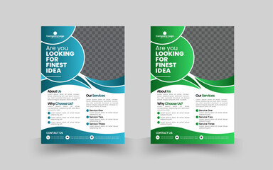 Corporate Business Flyer Template Set in Blue, Orange, Red & Yellow  Marketing, Promotion, Advertising, Business Proposal, Publication, Cover Page , Modern Digital Marketing Flyer Collection