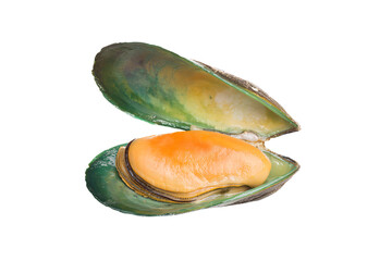 a clam with a slice of orange inside