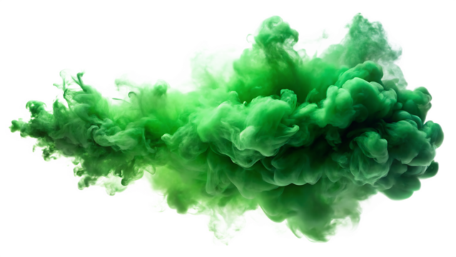 green smoke cloud isolated on white background PNG, AI GENERATED