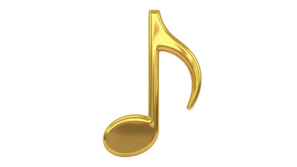 Elegant golden musical eighth note symbol representing creativity and melody, perfect for creative projects.