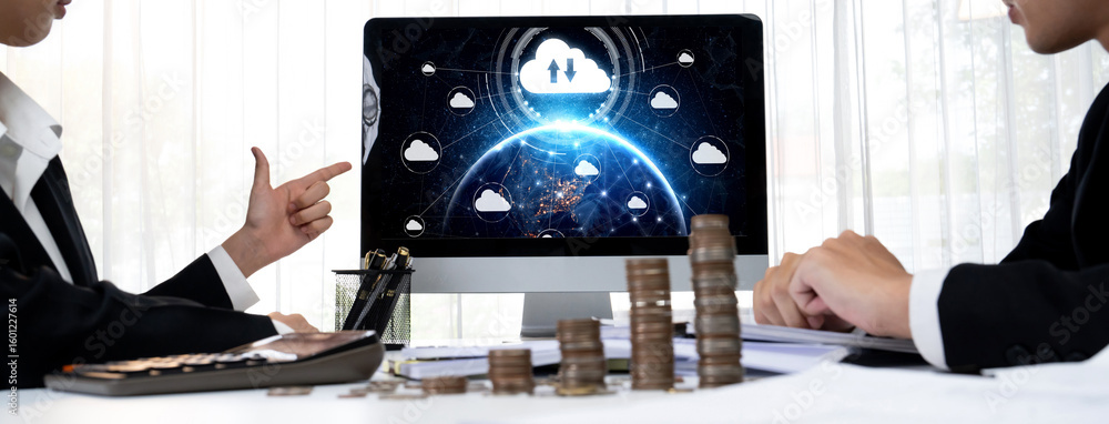Poster cloud computing software for brisk remote work and personal data storage