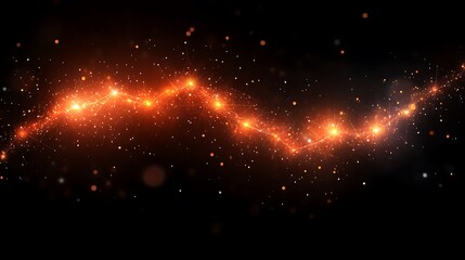 Abstract design with a dynamic orange line of light.