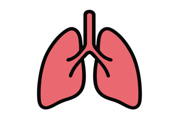 Vector Illustration of Human Lungs Icon