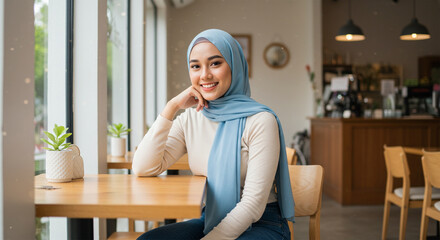 smiling veiled girl