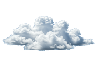 Brilliant white, fluffy cumulus clouds with clear contours and subtle blue shading for depth, against a pristine transparent background, ultra-realistic UHD high-angle shot with bright shadowless