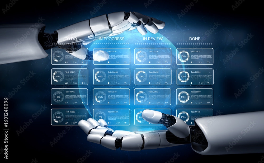 Poster ai improves kanban dashboard for task management by optimizing priorities, tracking team progress, a